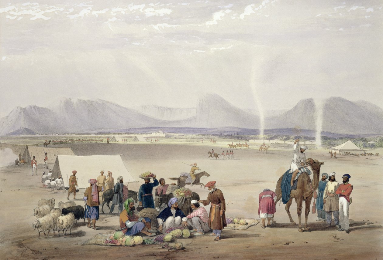 Candahar városa, a Charles Haghe (1810-88) és Louis Haghe (1806-85) által metszett "Vázlatok Afghaunisztánban" című kötetből, kiadta Henry Graves, 1842. alkotó: James Atkinson