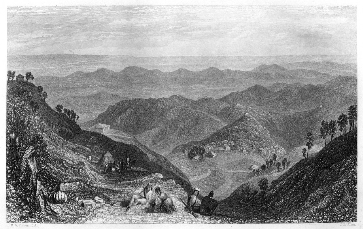 Mussoorie és a Dhoon-völgy, India, 1860. alkotó: James B. Allen
