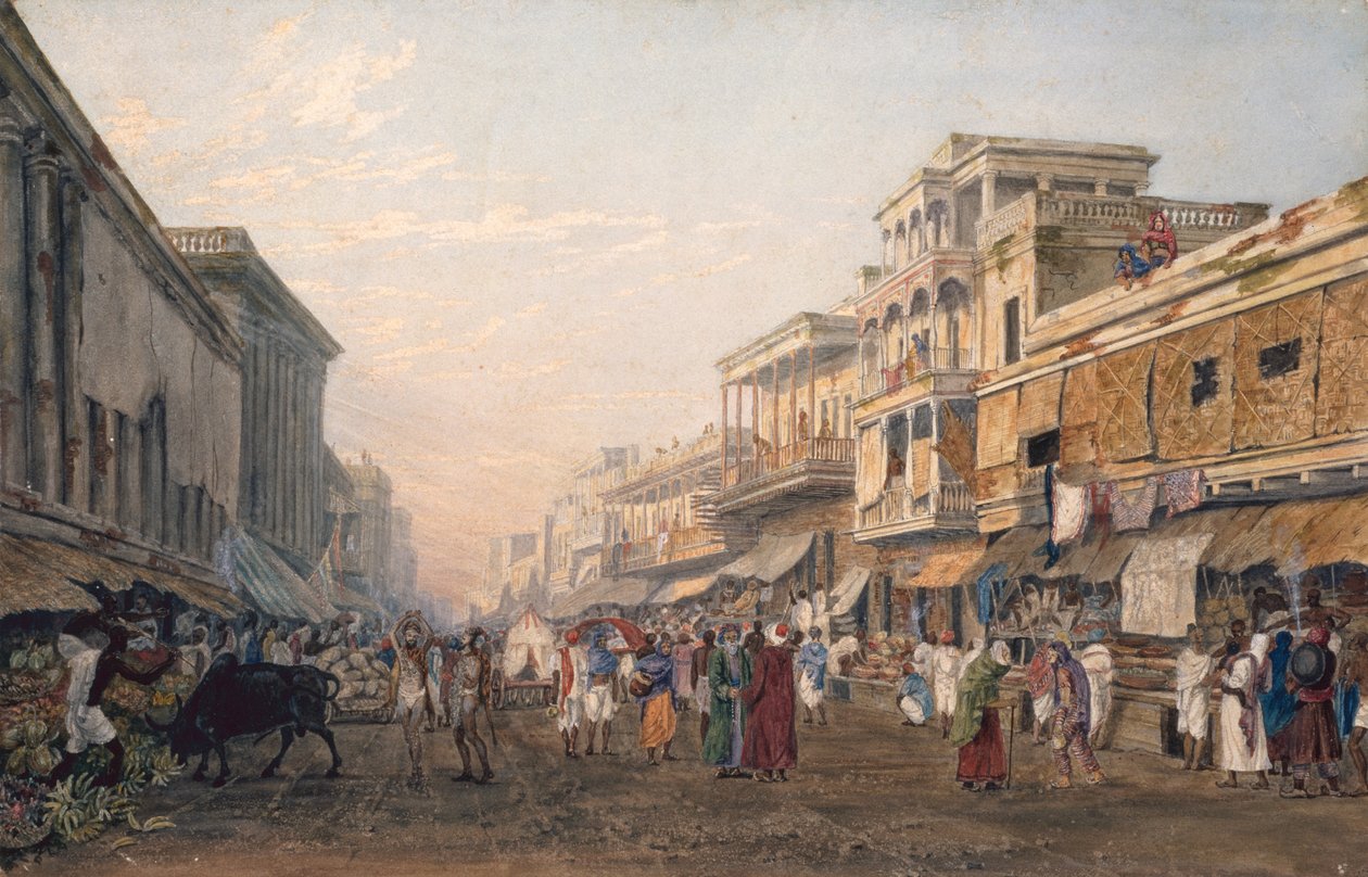 Kilátás Kalkuttára, 1820 körül (akvatinta) alkotó: James Baillie Fraser