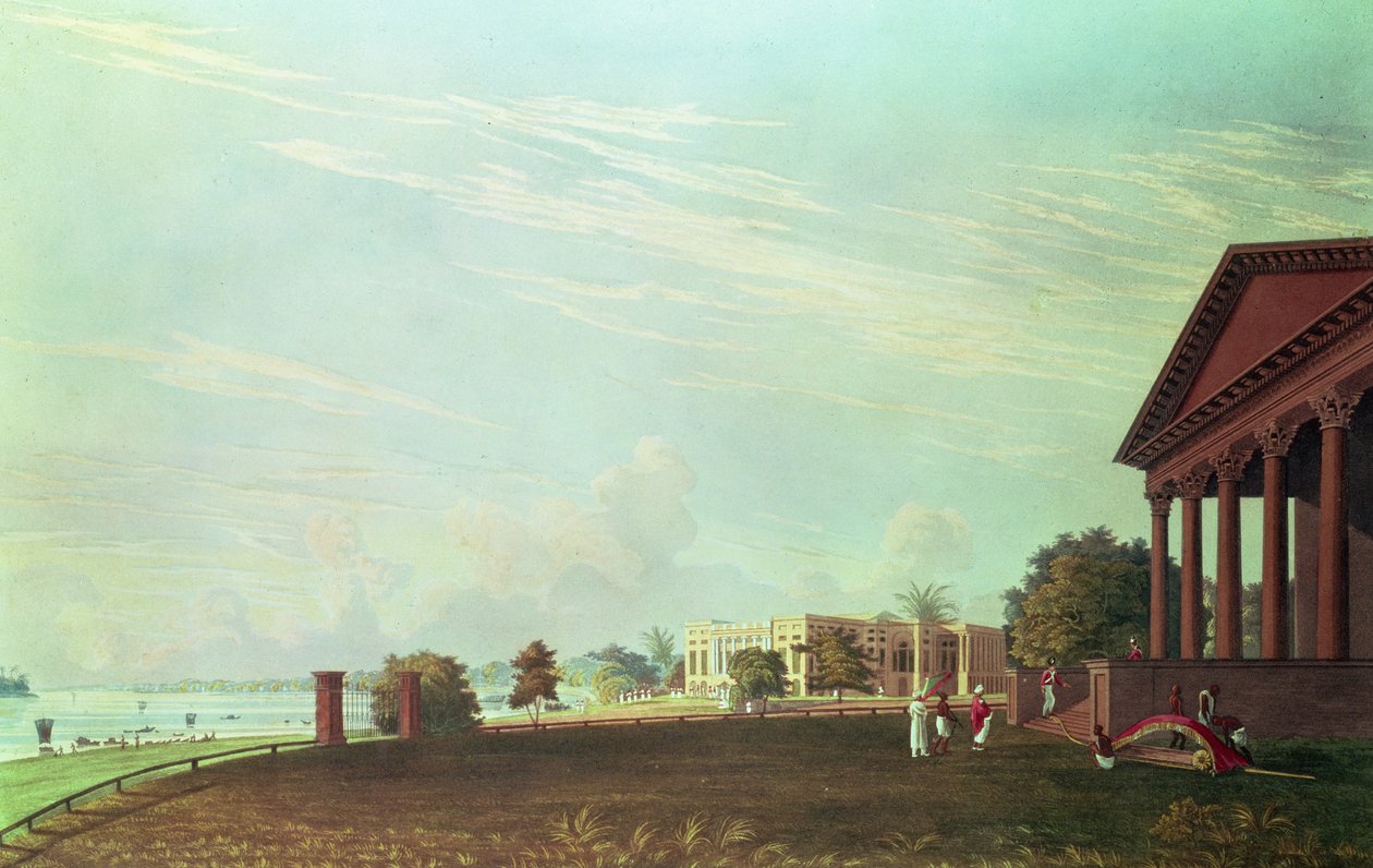 Barrackpore House, Calcutta, metszett Robert Havell, pub. 1824 (metszet) alkotó: James Baillie Fraser