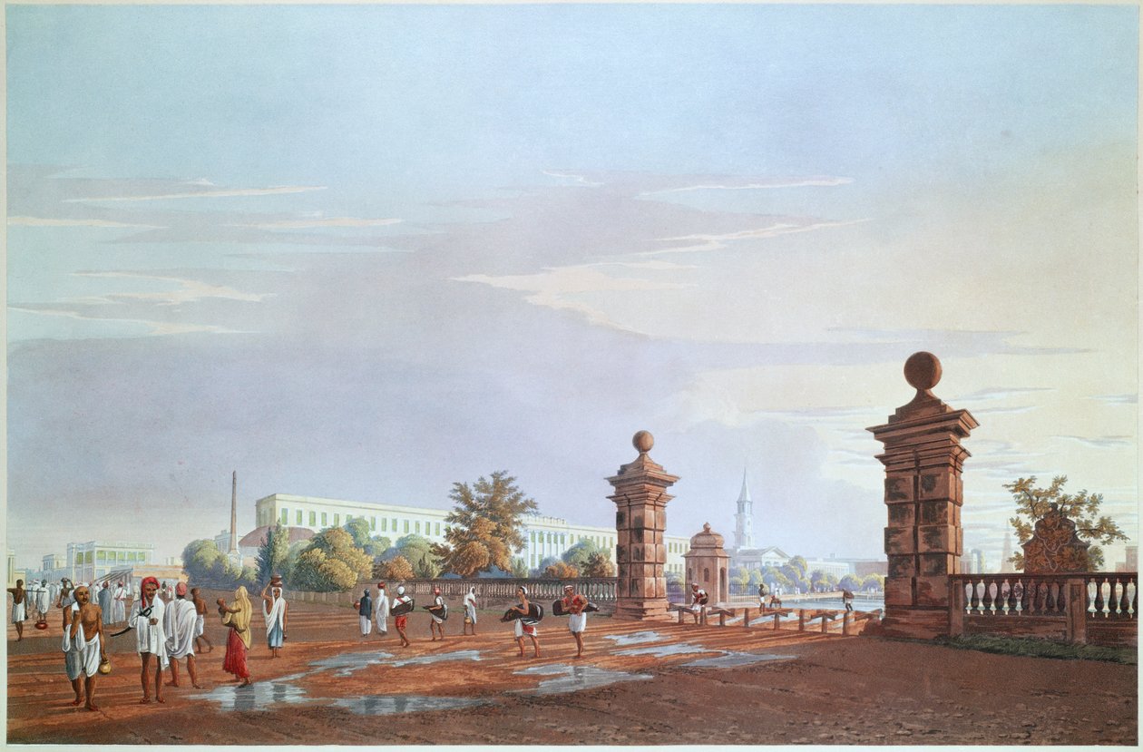 Tank tér nyugatról, metszett Robert Havell, kocsma. 1824 alkotó: James Baillie after Fraser