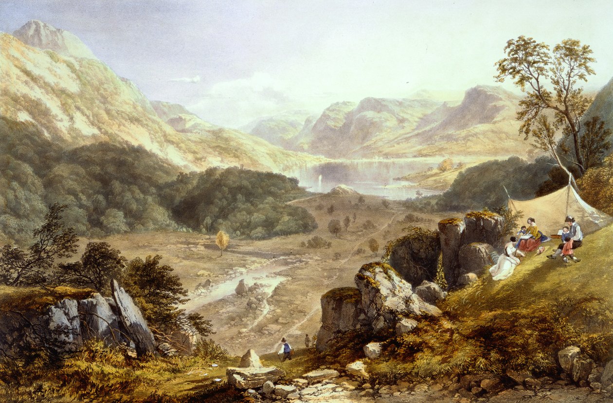 Thirlmere és Wythburn az angol tóvidékből alkotó: James Baker (after) Pyne