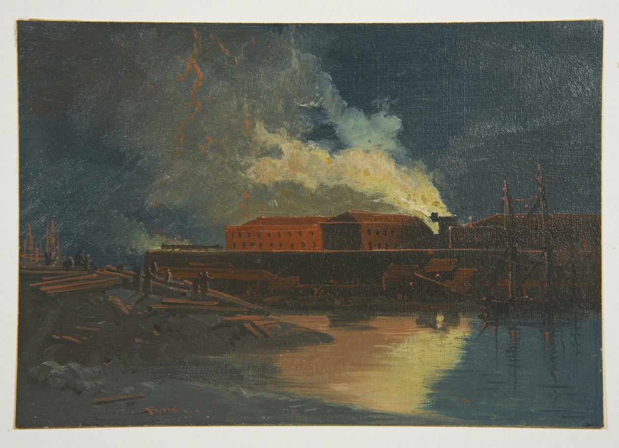 Bristol Riots: Burning of the New Börtön alkotó: James Baker Pyne