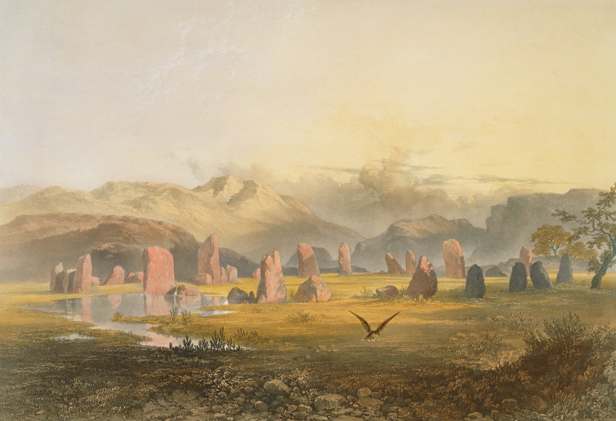 Castlerigg Stone Circle Keswick közelében, az angol tóvidékről, 1853 alkotó: James Baker Pyne