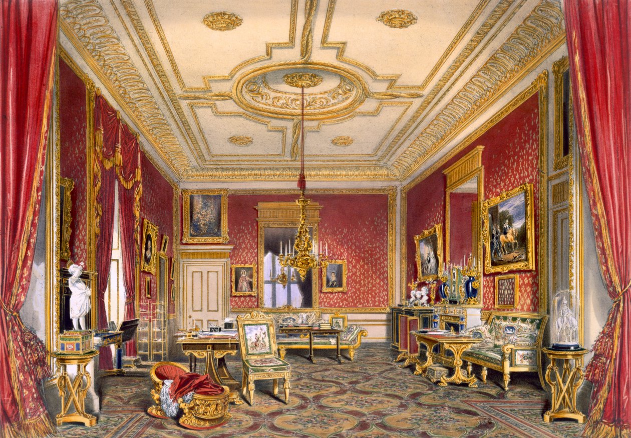A királynő privát nappalija, a windsori kastély, 1838 alkotó: James Baker Pyne