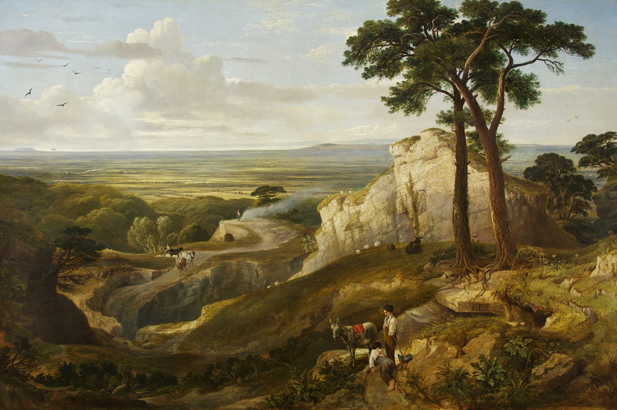 Kilátás a Mendips felől, 1840 körül (olaj, vászon) alkotó: James Baker Pyne