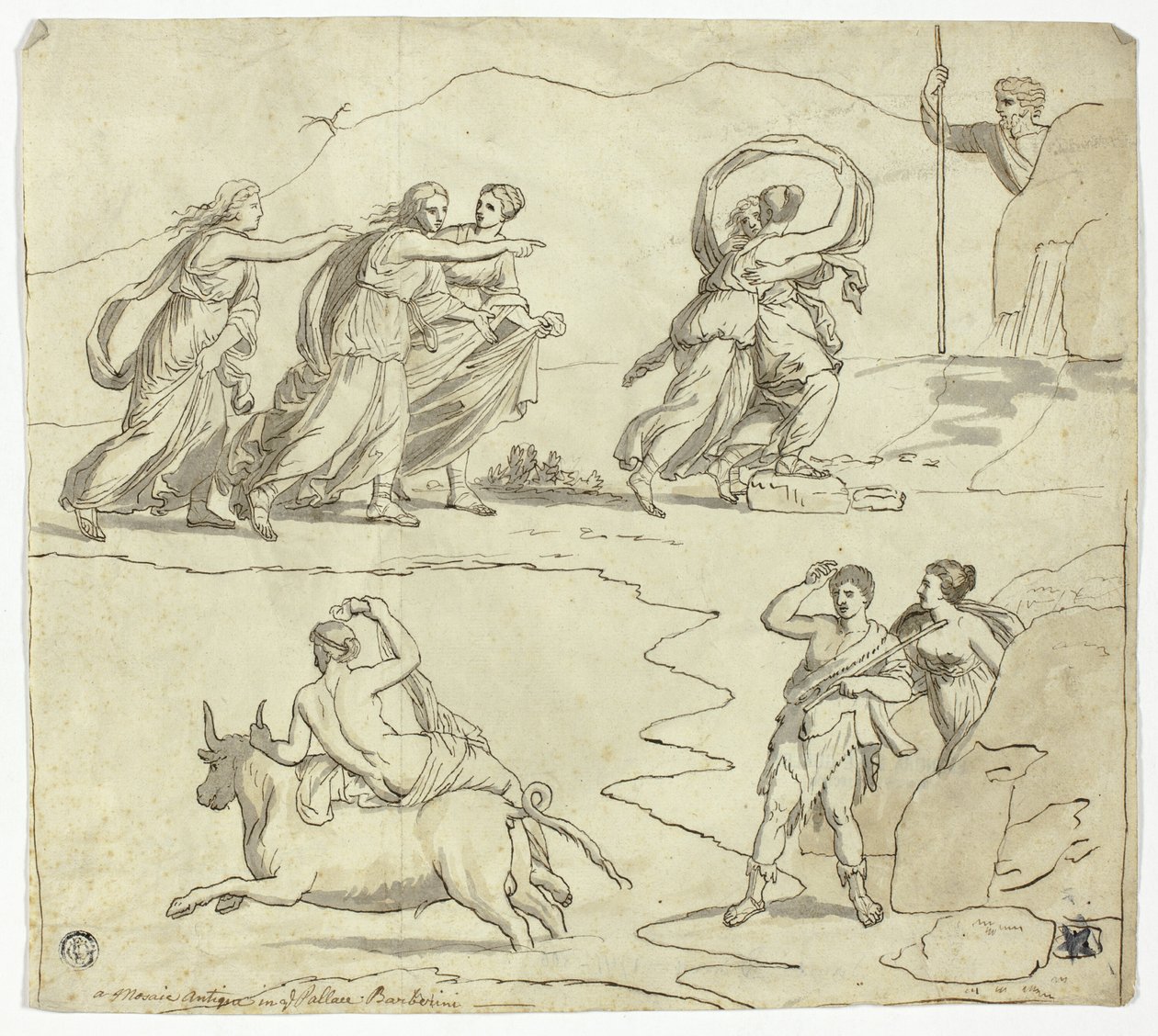 Antik mozaik a Barberini-palotában alkotó: James Barry