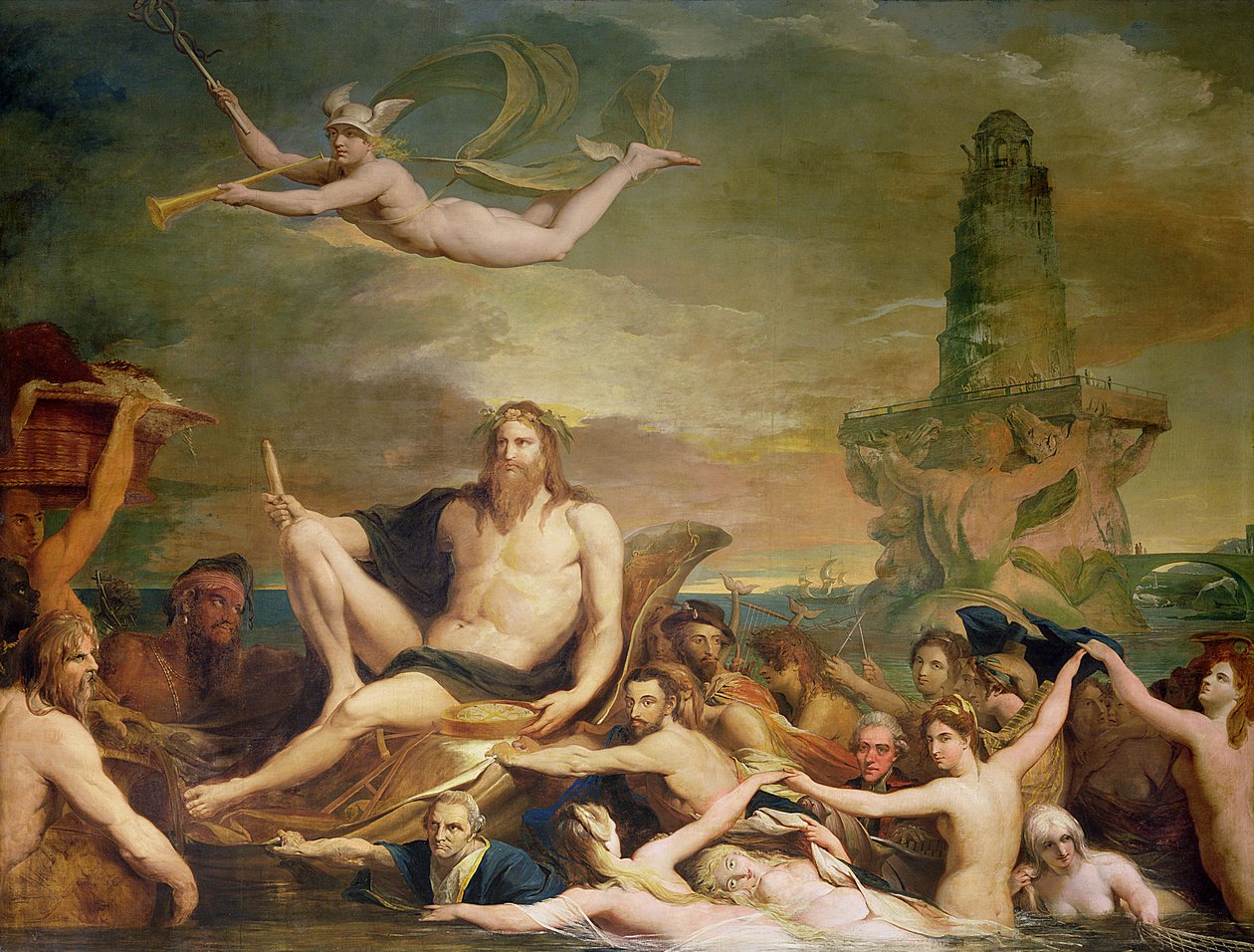 A kereskedelem, avagy a Temze diadala, negyedik a The Progress of Human Culture and Knowledge sorozatban, 1777-84 körül alkotó: James Barry