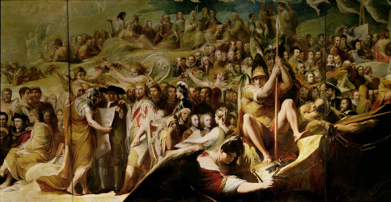 Elysium, avagy a végső megtorlás állapota, Az emberi kultúra és tudás fejlődése sorozat hatodik része, tudósok és filozófusok részlete (lásd: 101465) alkotó: James Barry