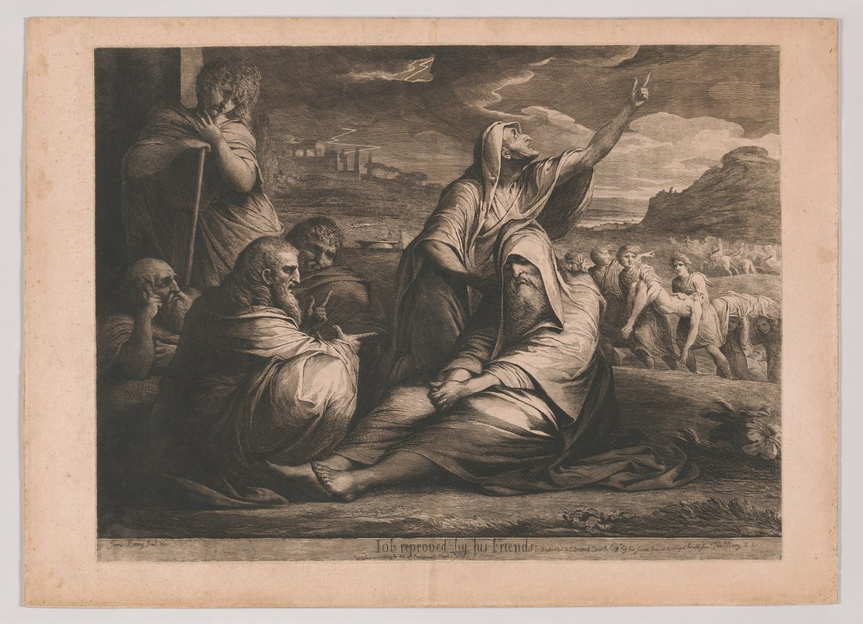 Jób megrovást kap barátaitól alkotó: James Barry