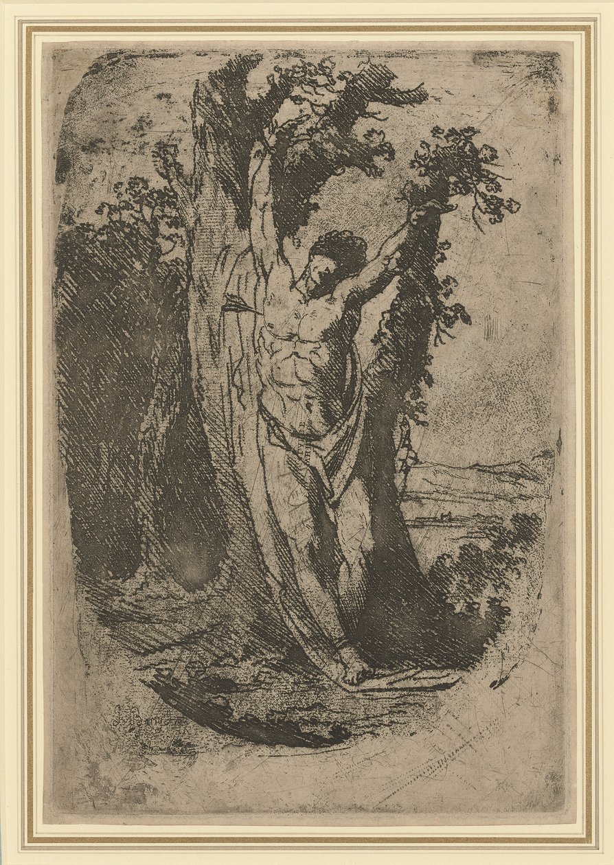 Szent Sebestyén, 1776 körül (lágy alapozású metszet rulettmunkával és harapással) alkotó: James Barry
