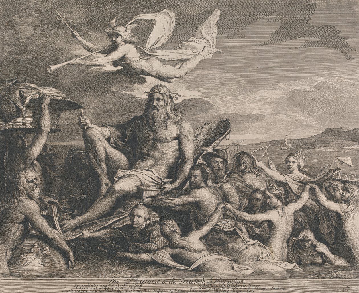 A Temze vagy a Navigáció Diadala (A Művészetek Ösztönző Társasága Nagytermének tervei) alkotó: James Barry