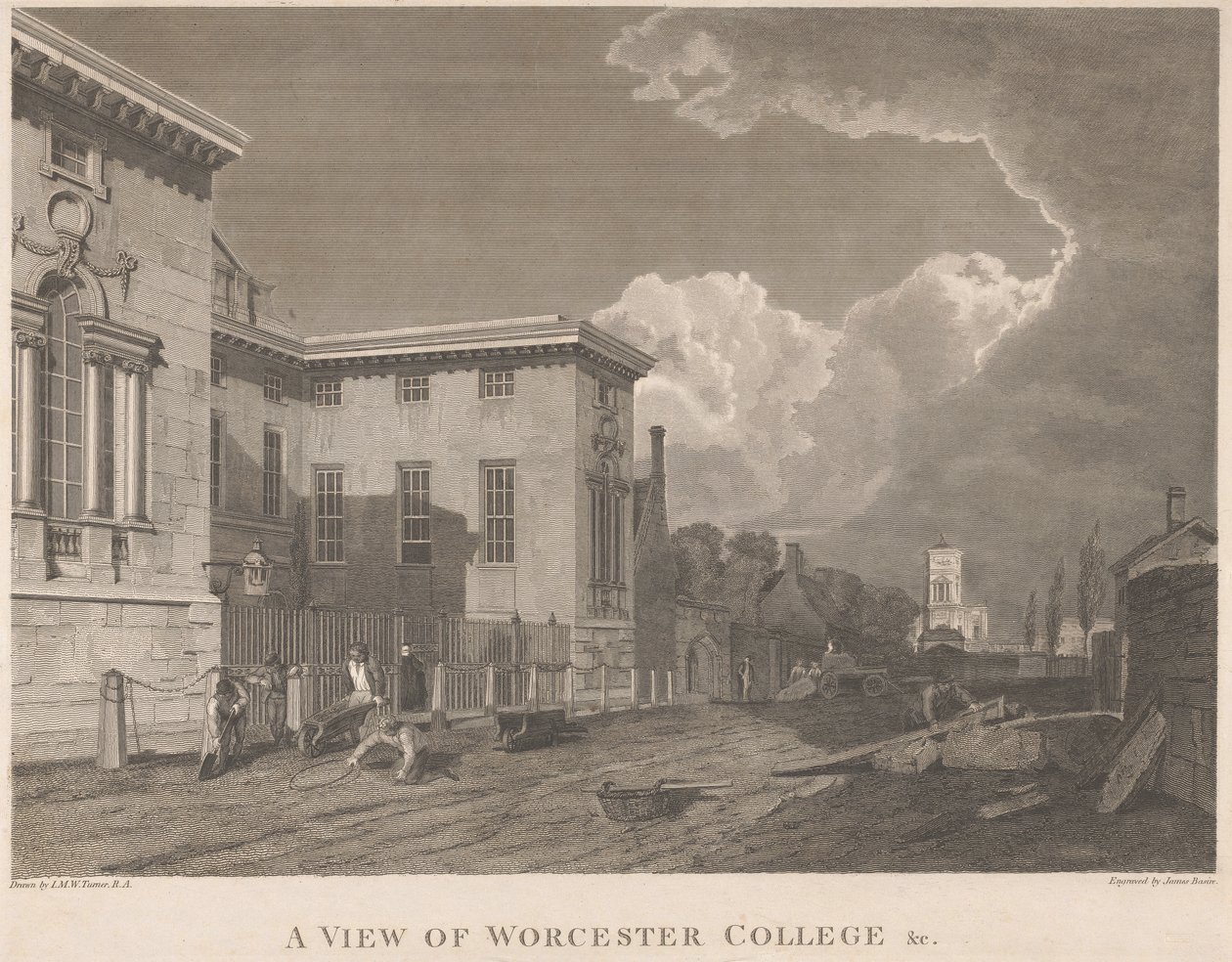 Kilátás a Worcester College-ról stb. alkotó: James Basire