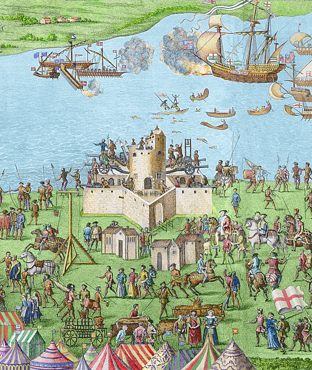 A Mary Rose elsüllyedése a Solenti csata során, 1545, 1778 (metszet) (későbbi színezés) alkotó: James Basire