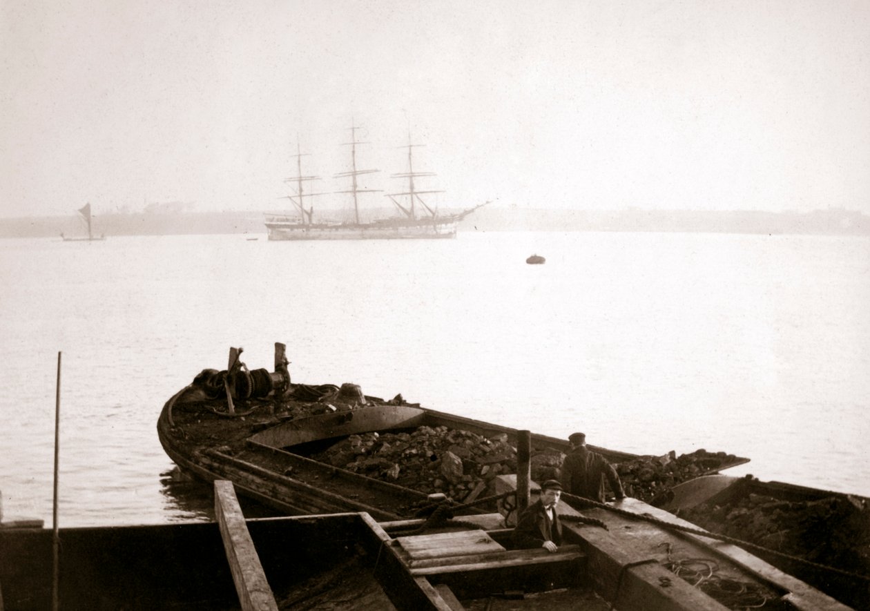 Teherrel megrakott bárka, Rotterdam, 1898. alkotó: James Batkin