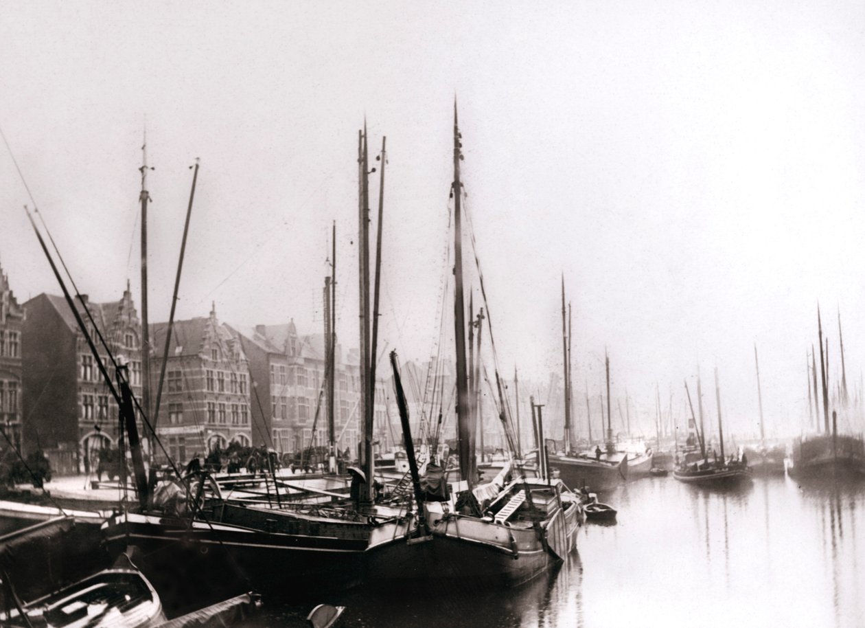 Csatornahajók, Rotterdam, 1898. alkotó: James Batkin