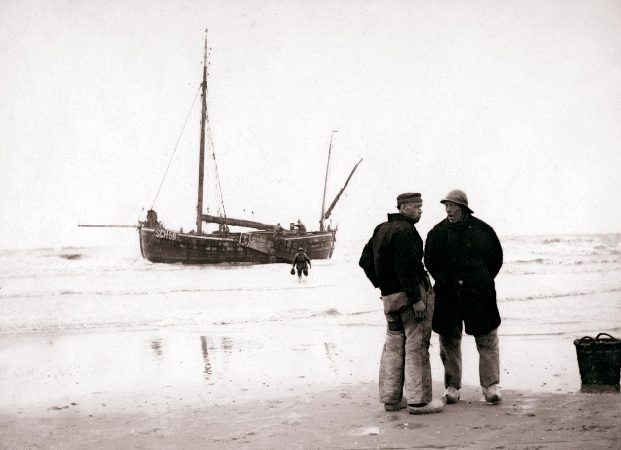 Férfiak a parton, Scheveningen, Hollandia, 1898. alkotó: James Batkin