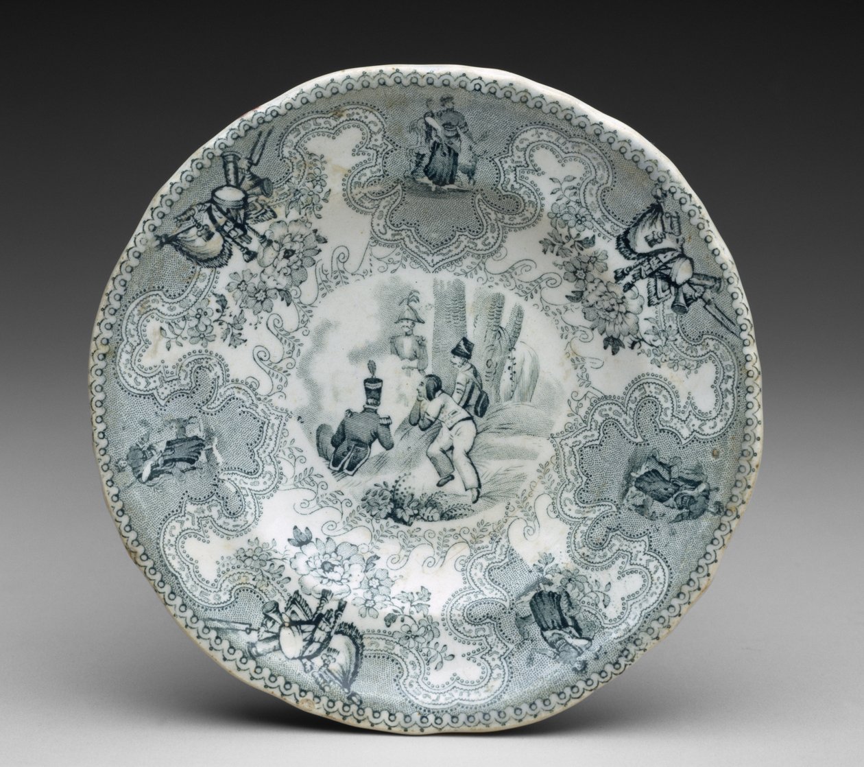 Tányér, 1837-44 körül (transzfernyomásos cserépedény) alkotó: James Beech