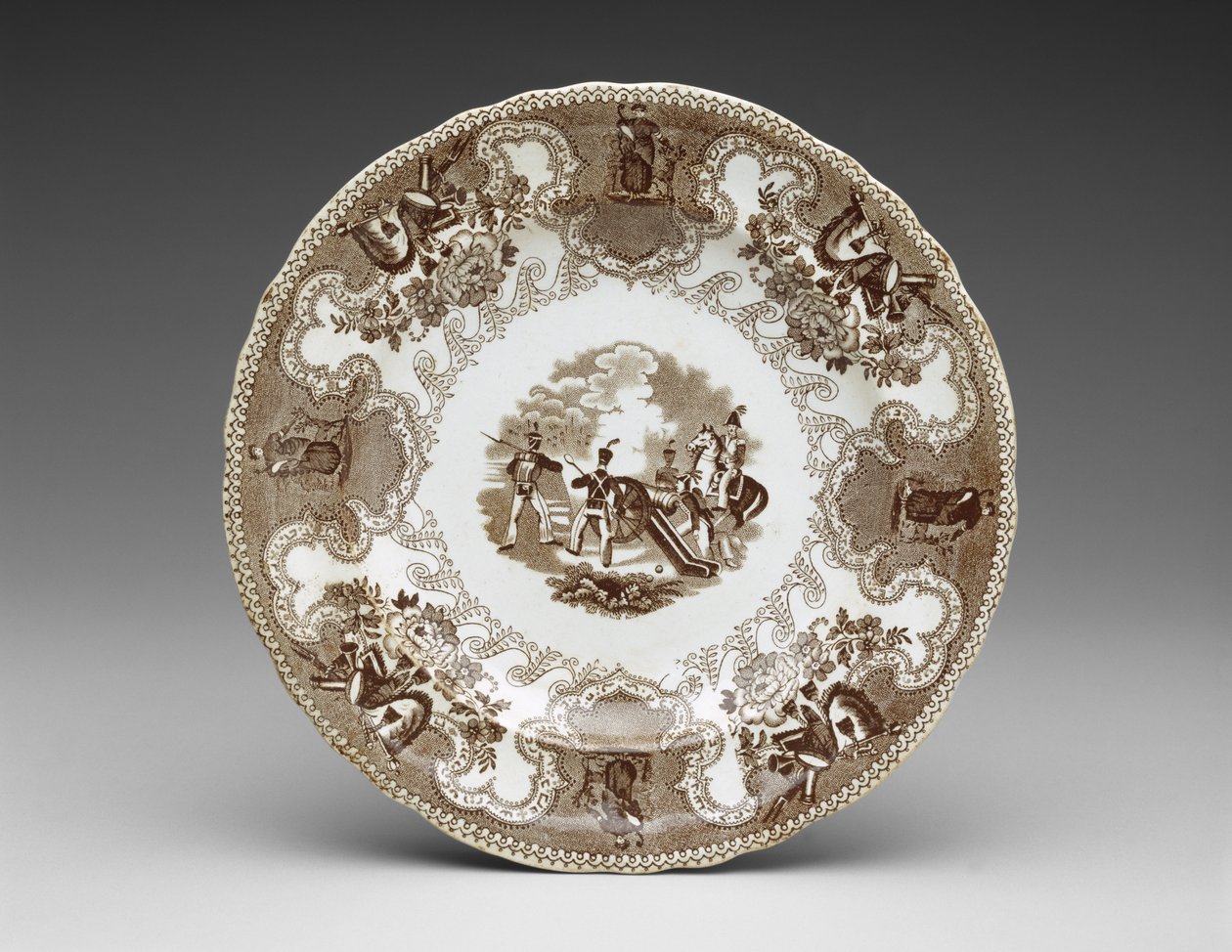 Tányér, 1837-44 körül (transzfernyomásos cserépedény) alkotó: James Beech