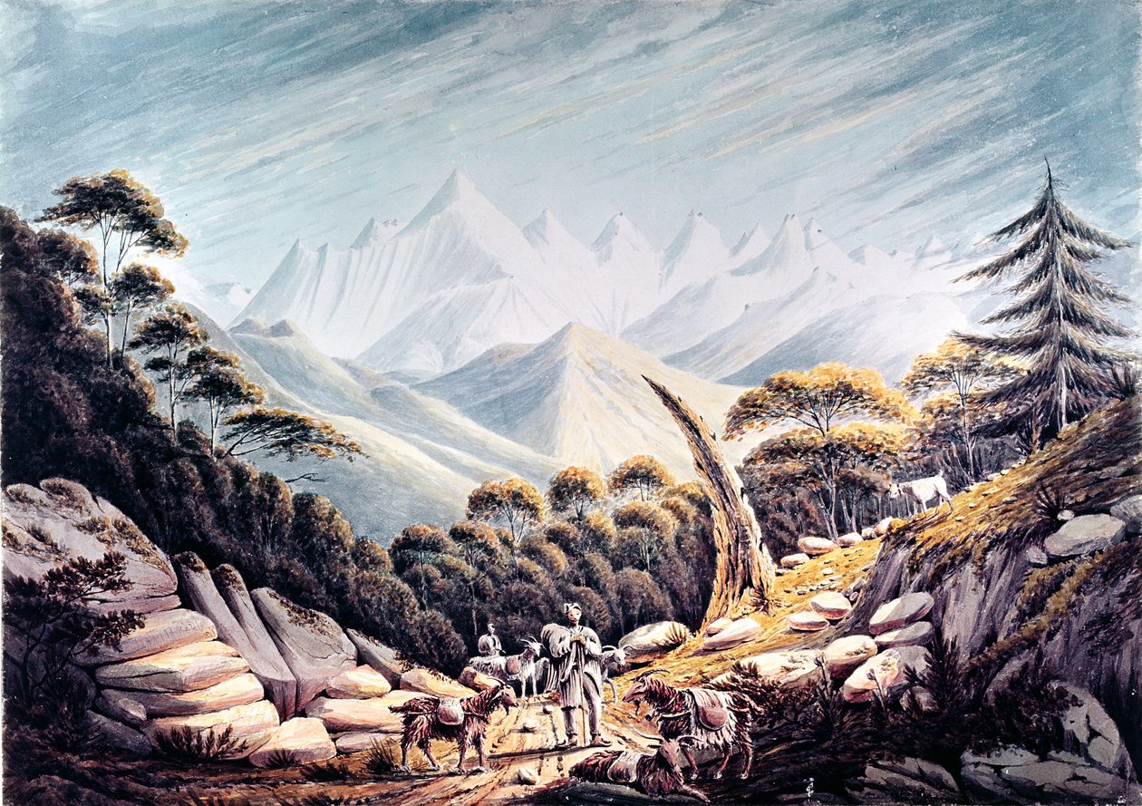 Nepáli pásztorok a Himalájában, 1826 alkotó: James Bolivar Manson