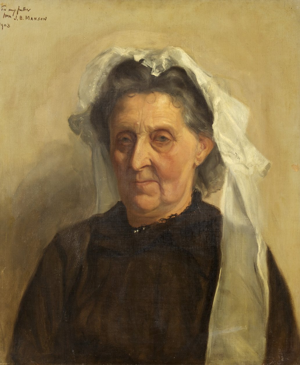 Öregasszony fehér sapkában, 1903 alkotó: James Bolivar Manson