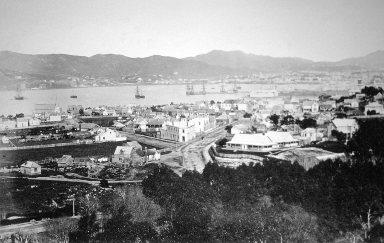 Lambton Harbor és Queens Wharf, Wellington, Új-Zéland, 1870 alkotó: James Bragge
