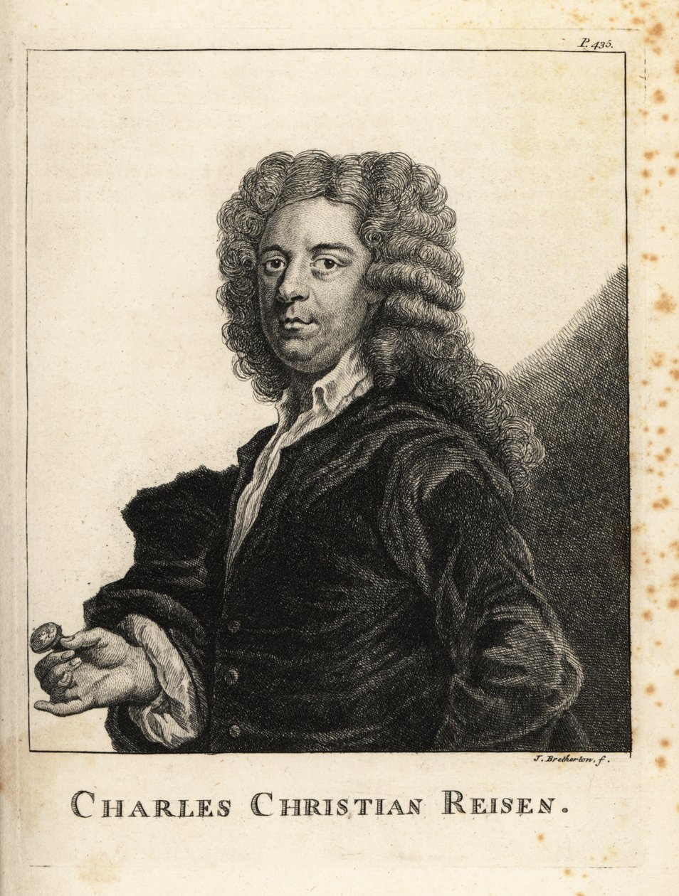 Charles Christian Reisen (1680-1725) angol drágakő- és pecsétmetsző portréja alkotó: James Bretherton
