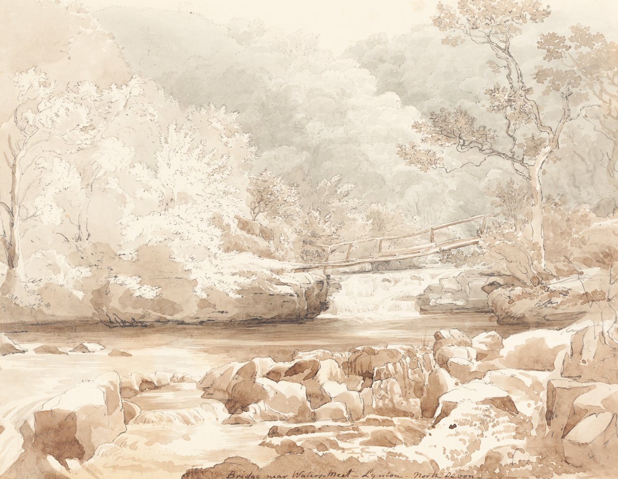 Bridge Near Waters-Meet, Lynton, North Devon, 19. század első fele. alkotó: James Bulwer