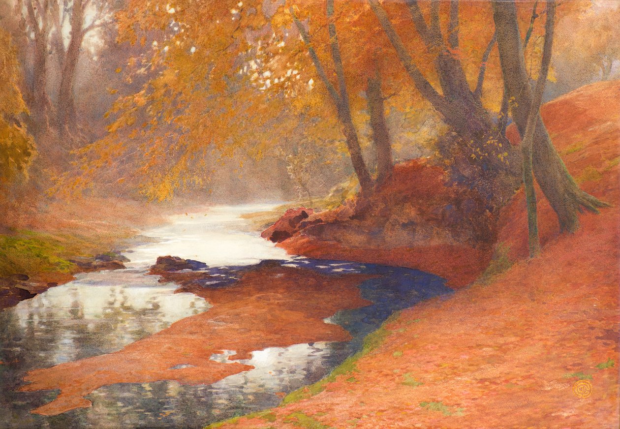 Őszi jelenet (akvarell) alkotó: James Cadenhead