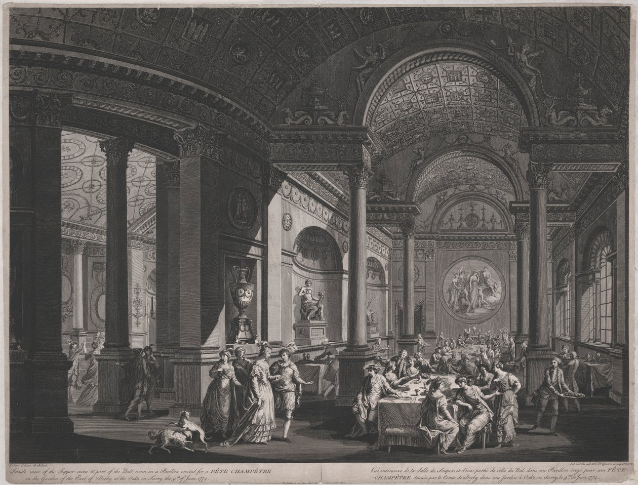 Fete Champetre, 1774. június 9. (A vacsora szoba belsejében) alkotó: James Caldwall