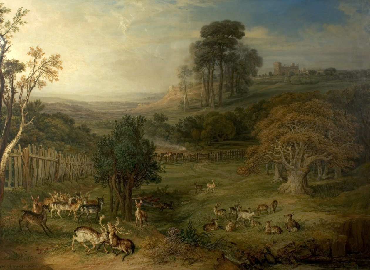 Harmatos reggel (A szarvaspárbaj), 1849 alkotó: James Charles Ward