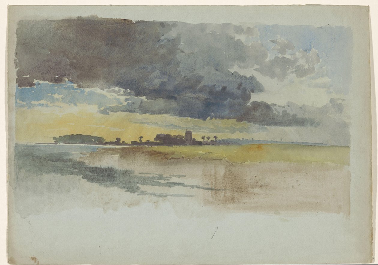 Kilátás a Gillingham-templomra, Kentben alkotó: James Chisholm Gooden