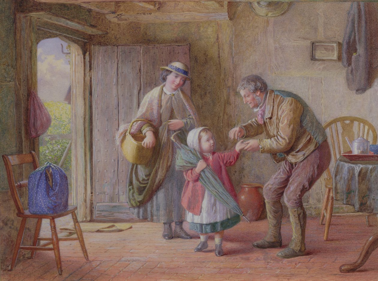 Egy fillér magadnak, 1870 körüli (akvarell) alkotó: James Clarke Waite