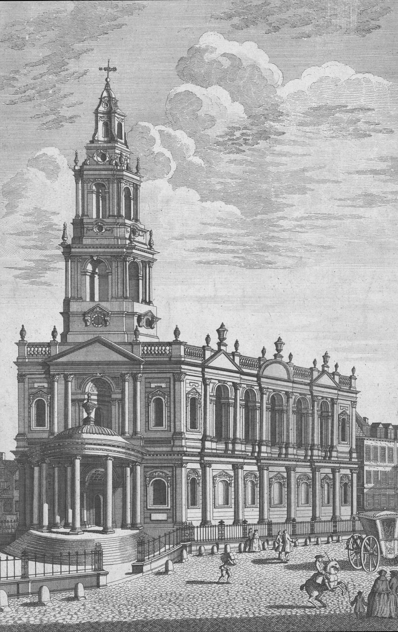 St Marys Church in the Strand, London, 18. század közepe alkotó: James Cole