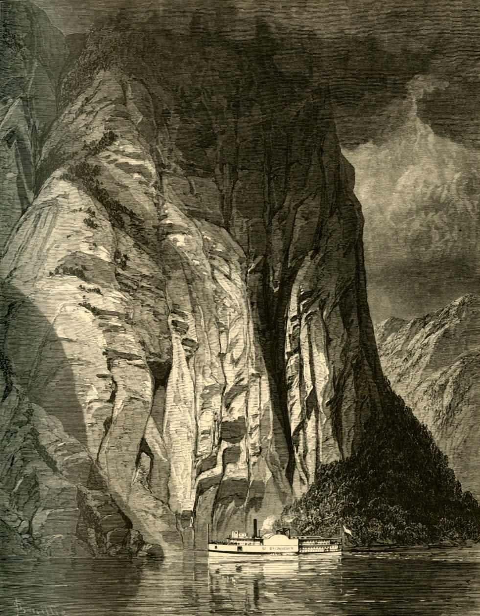 "Under Trinity Rock, Saguenay", 1874. alkotó: James David Smillie