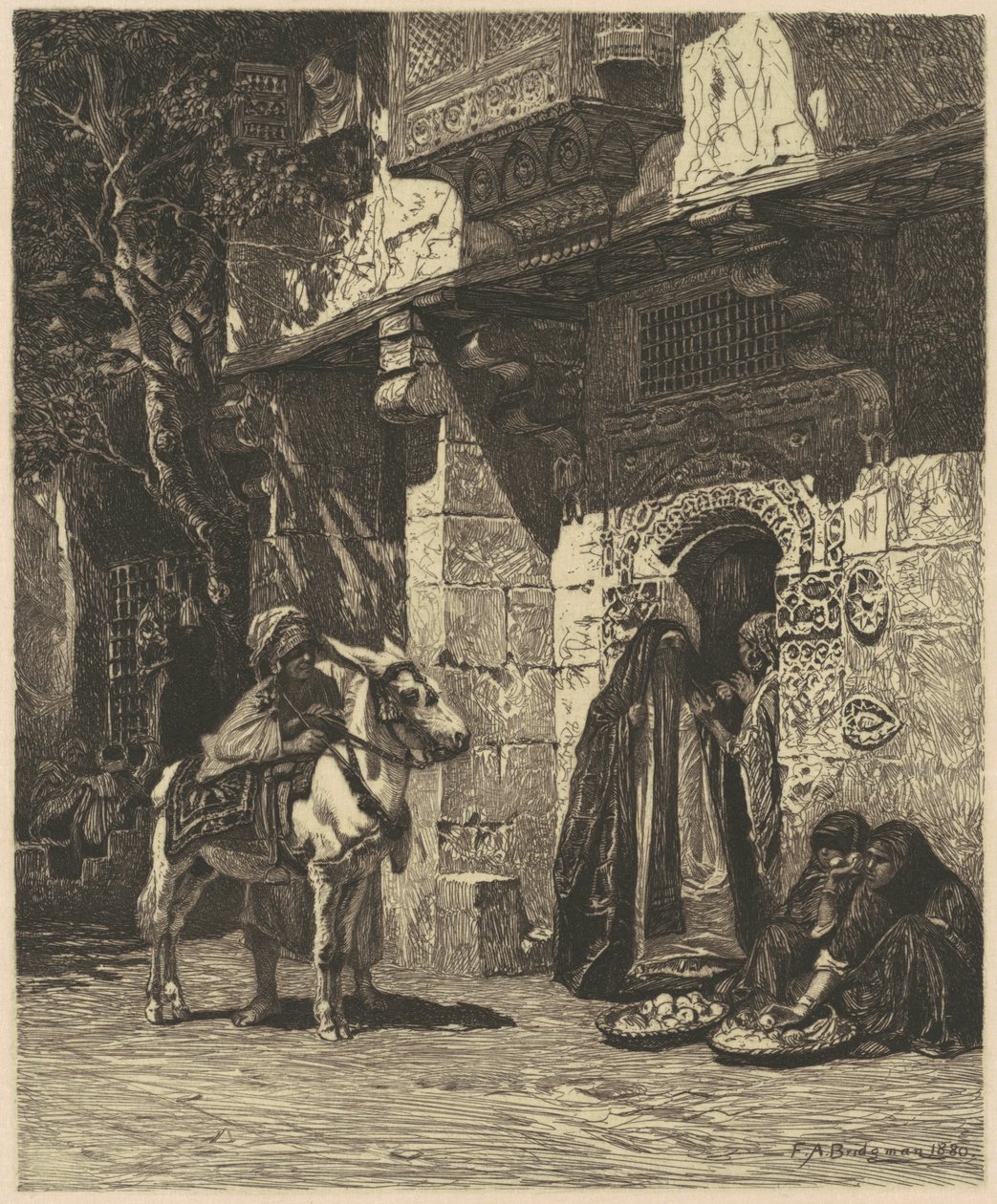 Egy kairói hölgy látogatása alkotó: James David Smillie, after Frederic Arthur Bridgman