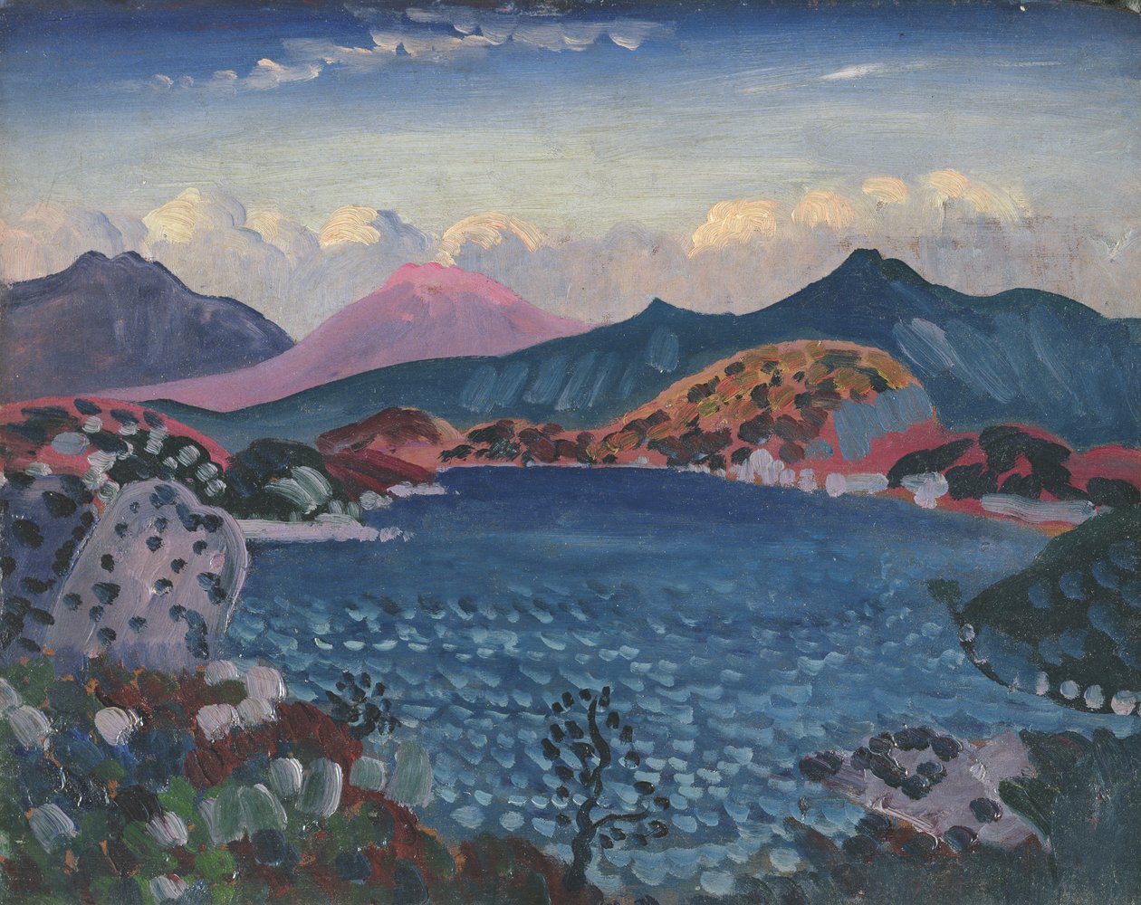 Bala Lake, 1911 körül (olaj, panel) alkotó: James Dickson Innes
