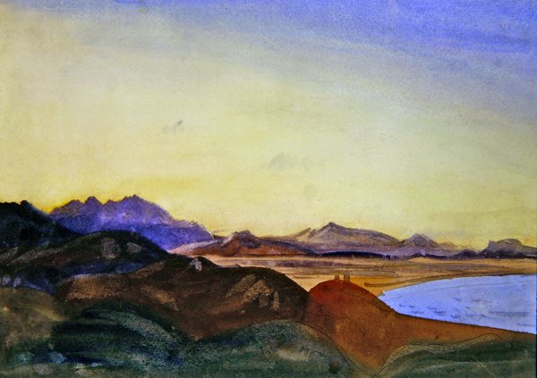 Collioure, Canigoure a távolban (akvarell ceruza fölött, papíron) alkotó: James Dickson Innes