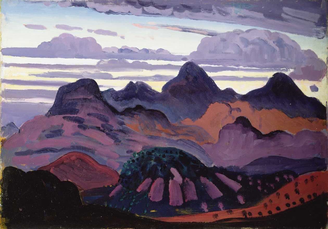 Deep Twilight, Pireneusok, 1912-1913 körül (olaj a panelen) alkotó: James Dickson Innes