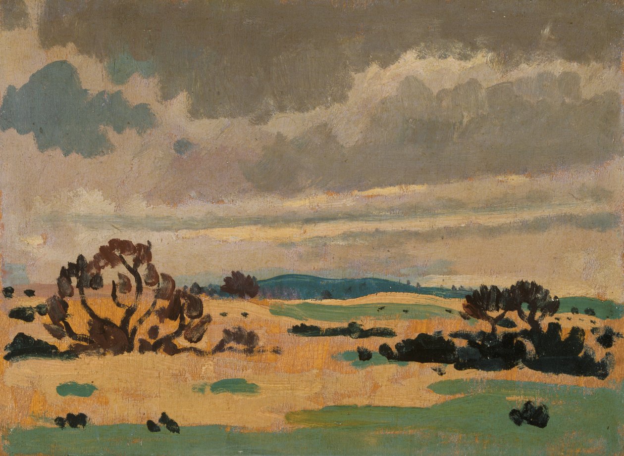 Francia tájkép (olaj, tábla) alkotó: James Dickson Innes