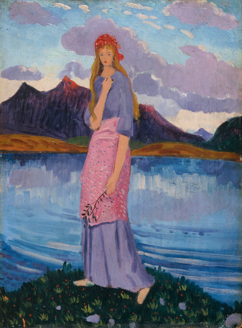 "Lány áll a tónál", 1911-12 alkotó: James Dickson Innes