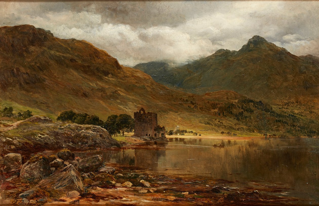 Carrick kastély, Loch Goil (olaj, vászon) alkotó: James Docharty
