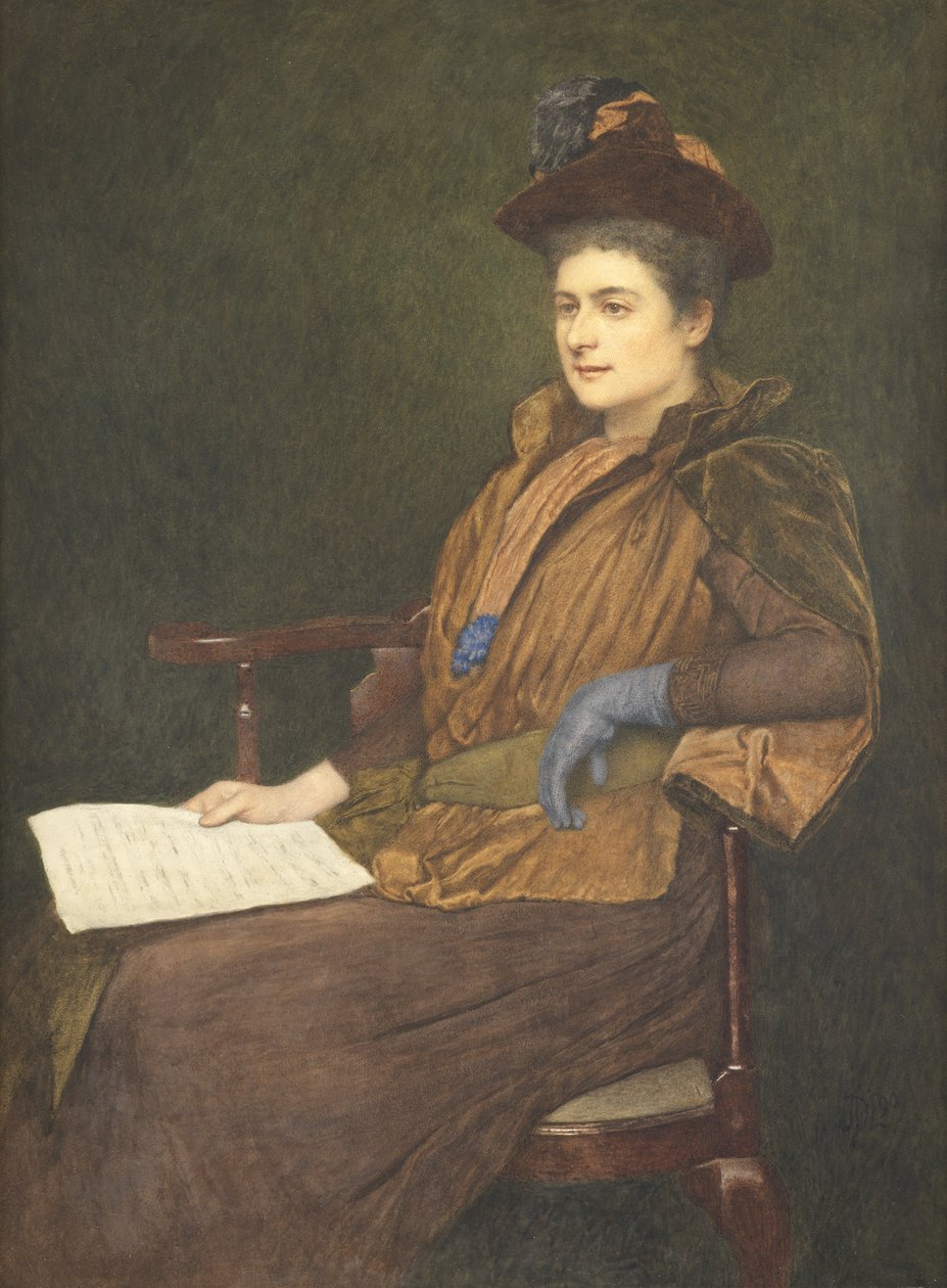Miss Agnes Ashbee, 1890 (wc és gouache papíron) alkotó: James Dromgole Linton