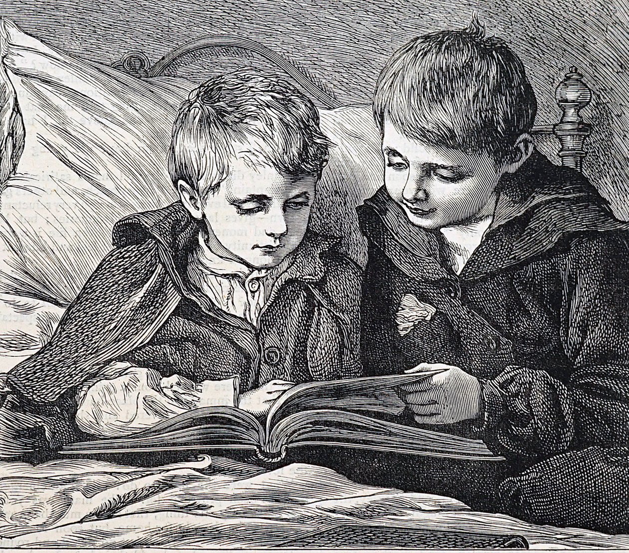 testvéreket ábrázoló illusztráció alkotó: James Dromgole Linton