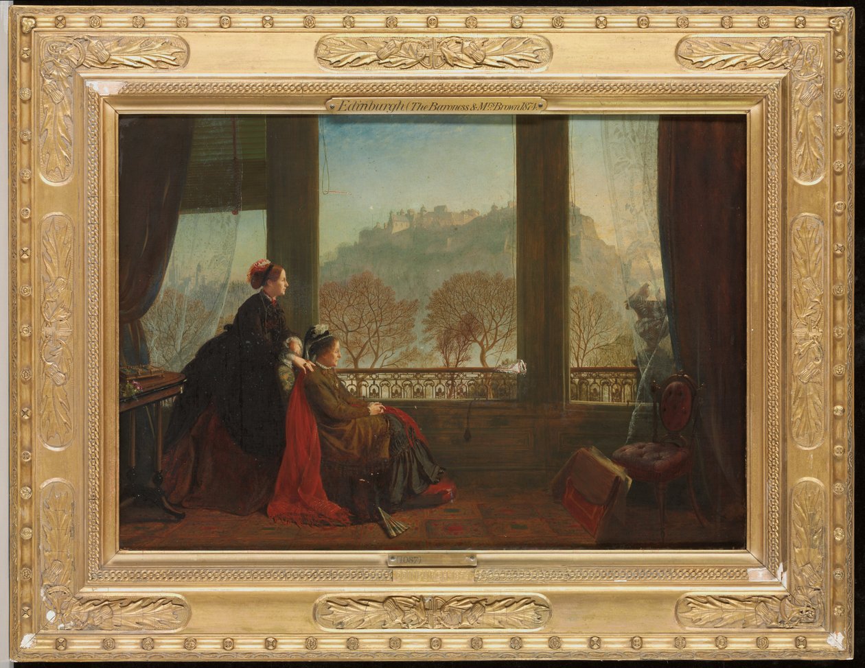 Burdett Coutts bárónő és társa, Mrs. Brown portréja, Edinburgh, 1874, alkotó: James Drummond