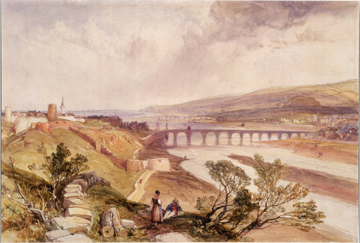 Berwick upon Tweed (wc, vászonpapírra) alkotó: James Duffield Harding