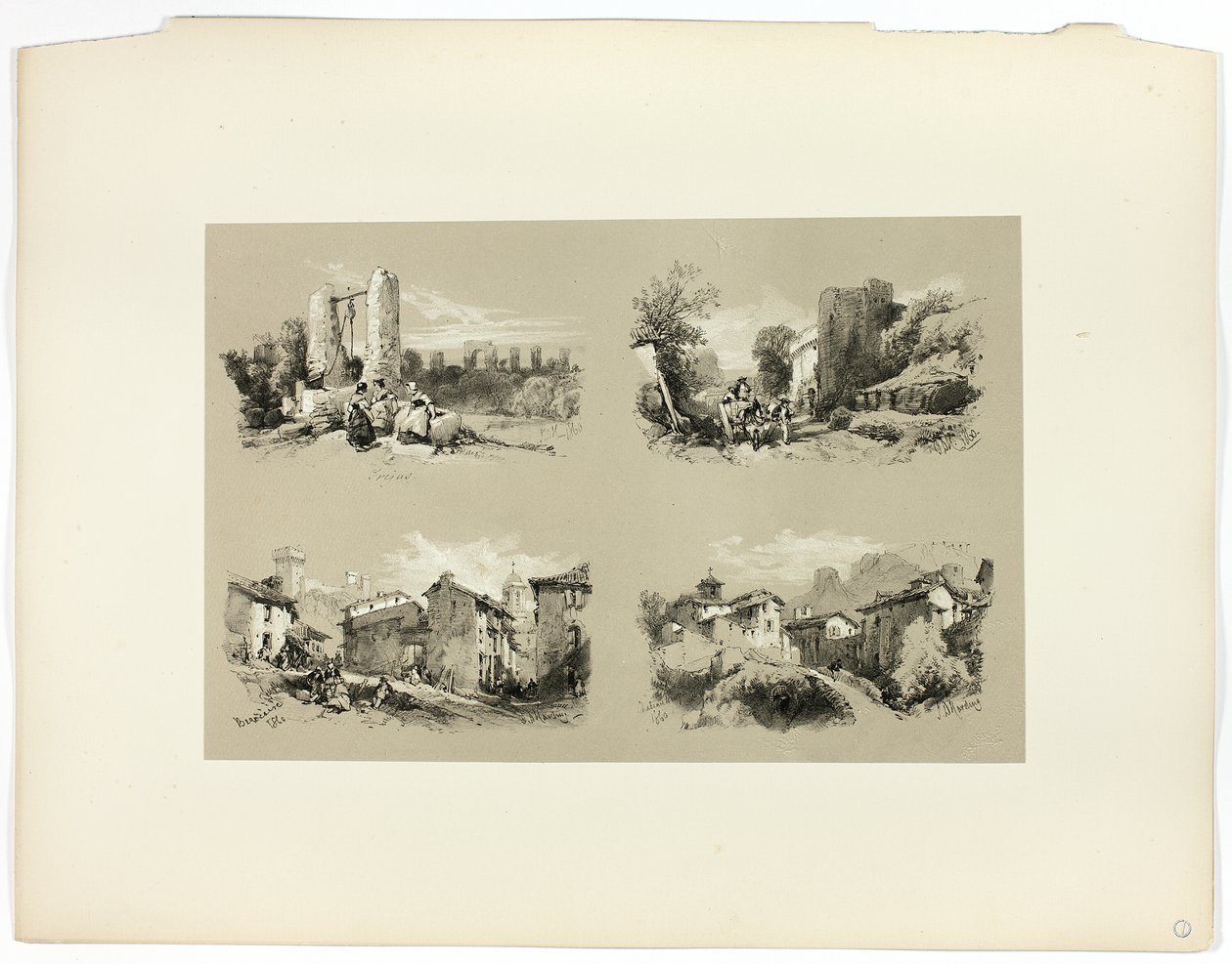 Frejus, Beaucaire, Chateau, a festői választékból alkotó: James Duffield Harding