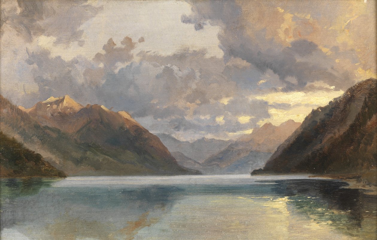 Luzerni-tó (olaj, vászonra fektetett papír) alkotó: James Duffield Harding