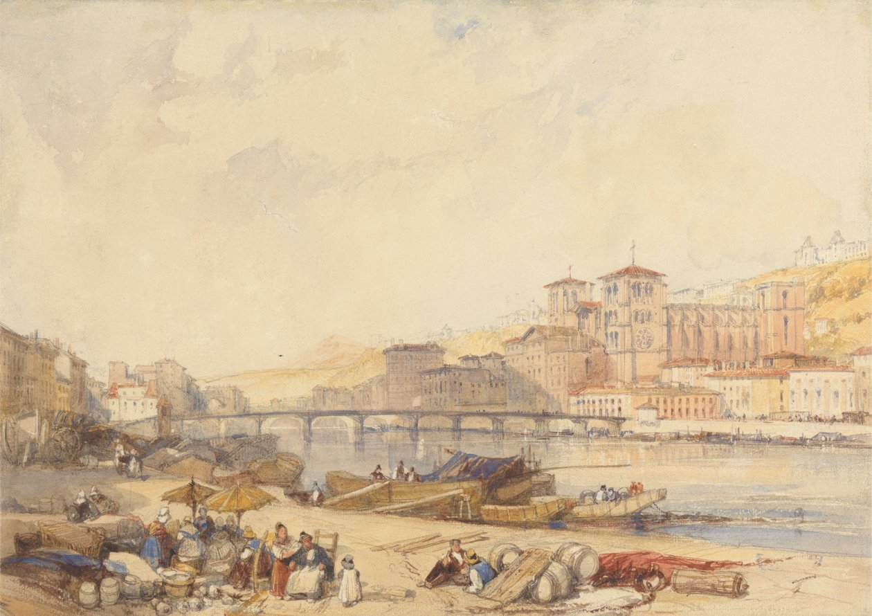 Lyon a Rhone-parti Quayside-ból alkotó: James Duffield Harding