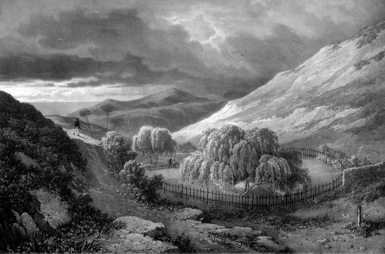 Napóleon Bonapartes sírja, Szent Ilona szigete, 1824. alkotó: James Duffield Harding